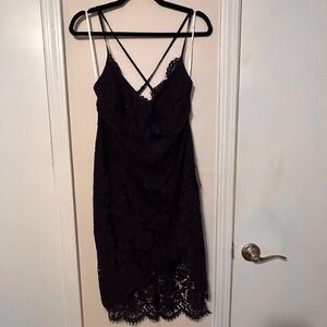 Elegant Blue Lace Dress